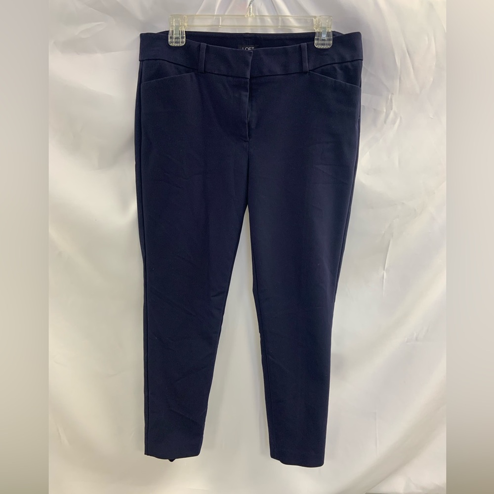 LOFT Dark Blue Julie Skinny Slacks Size 8